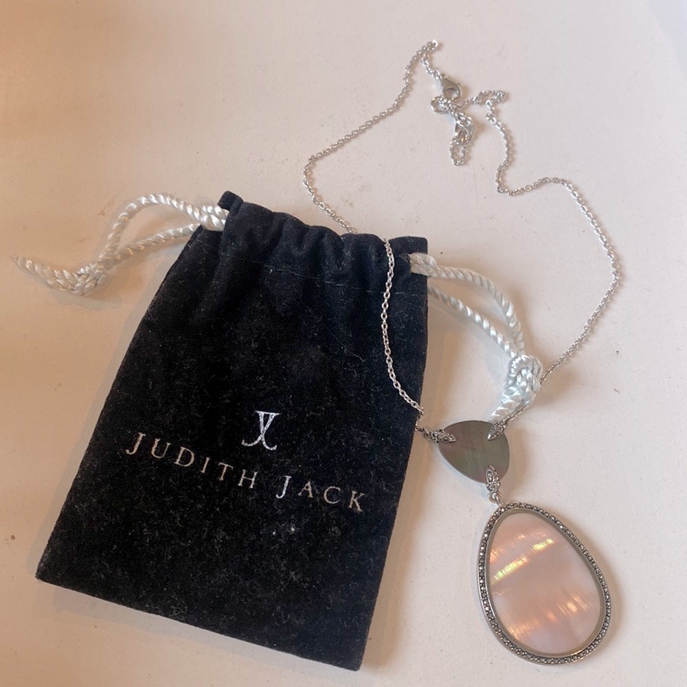 Judith Jack. Sterling and pink necklace.